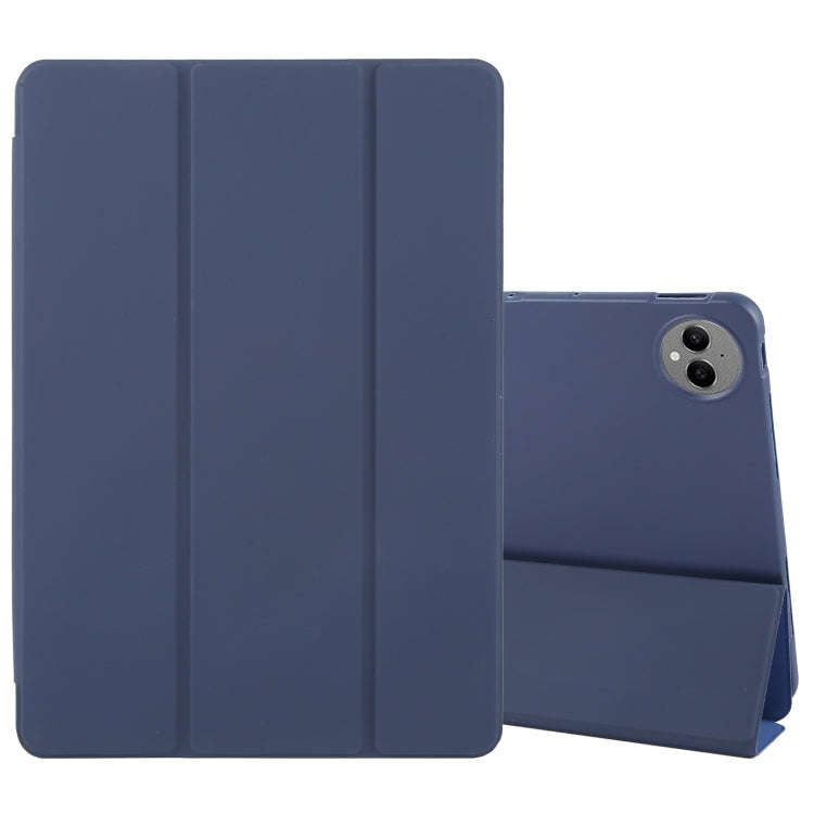 For Huawei MatePad Pro 13.2 Tri-fold Silicone Leather Tablet Case(Dark Blue)