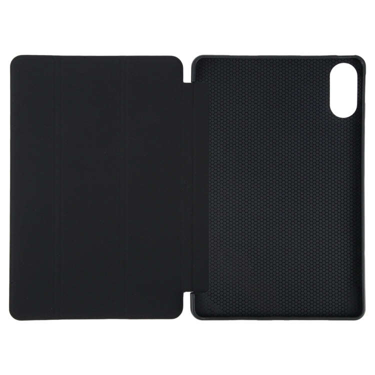 For Huawei MatePad SE 11 2024 Tri-fold Silicone Leather Tablet Case(Black)