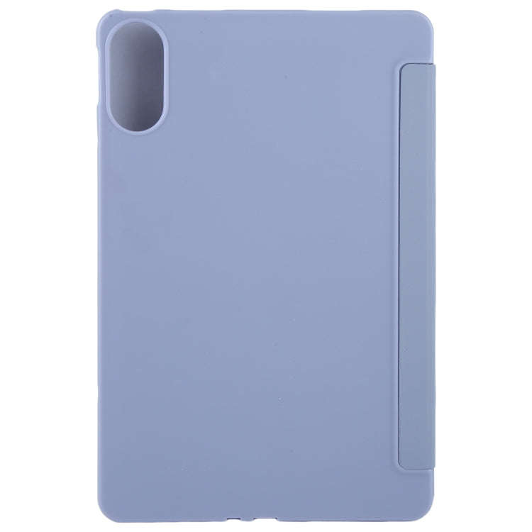 For Huawei MatePad SE 11 2024 Tri-fold Silicone Leather Tablet Case(Lavender)