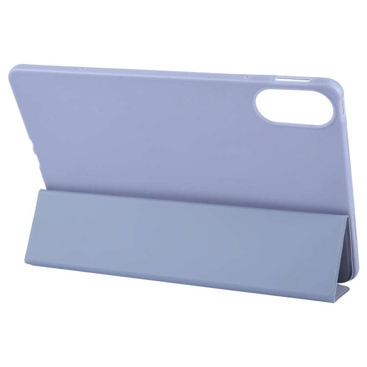 For Huawei MatePad SE 11 2024 Tri-fold Silicone Leather Tablet Case(Lavender)