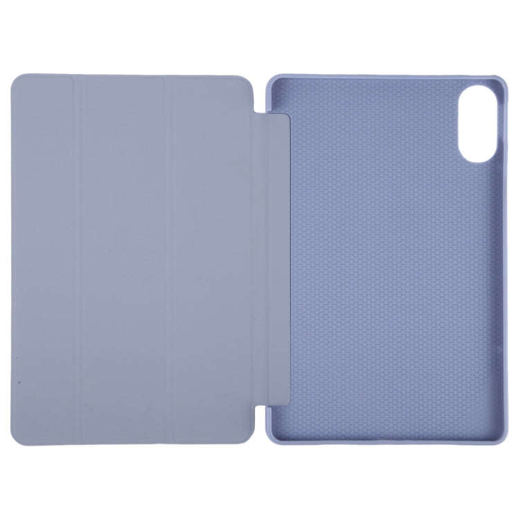 For Huawei MatePad SE 11 2024 Tri-fold Silicone Leather Tablet Case(Lavender)