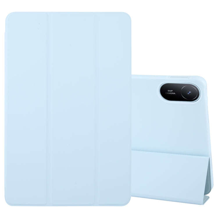 For Huawei MatePad SE 11 2024 Tri-fold Silicone Leather Tablet Case(Ice Blue)