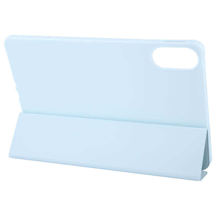 For Huawei MatePad SE 11 2024 Tri-fold Silicone Leather Tablet Case(Ice Blue)