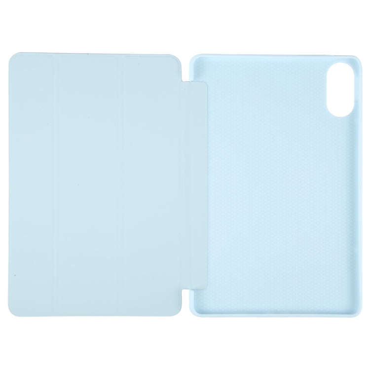 For Huawei MatePad SE 11 2024 Tri-fold Silicone Leather Tablet Case(Ice Blue)