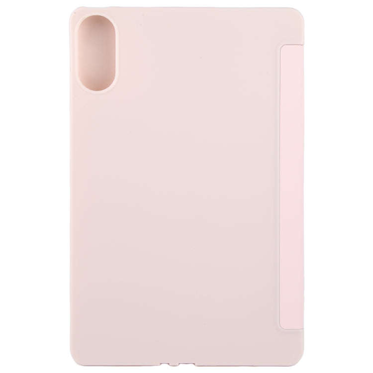 For Huawei Matepad Air 12 Tri-fold Silicone Leather Tablet Case(Pink)