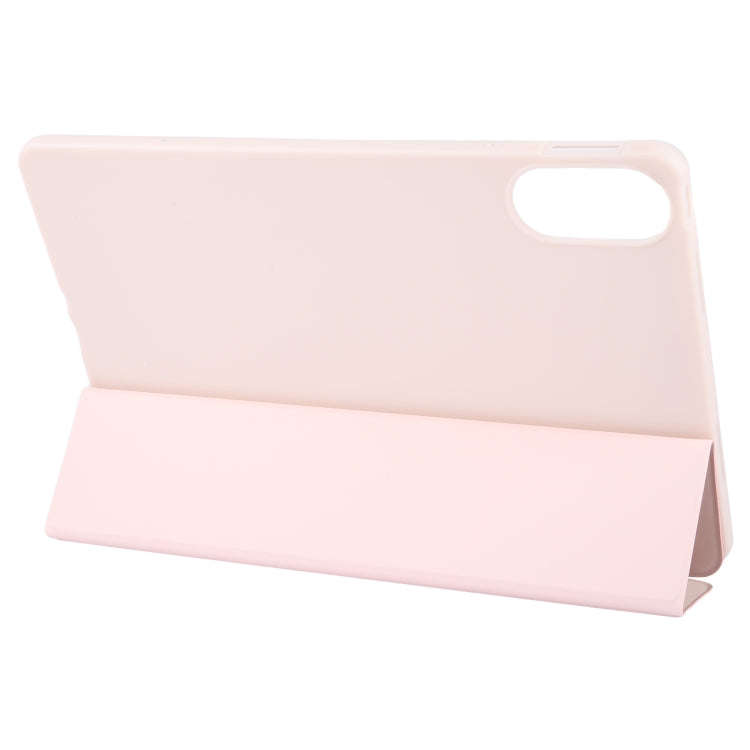 For Huawei Matepad Air 12 Tri-fold Silicone Leather Tablet Case(Pink)