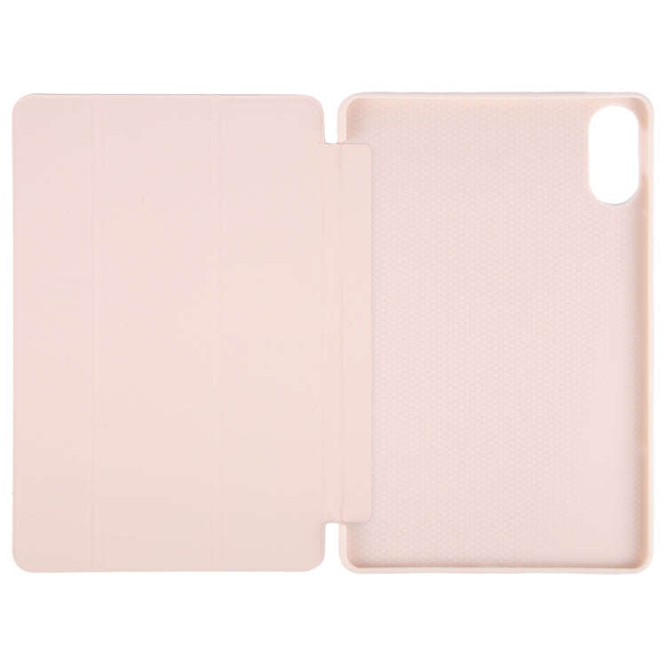 For Huawei Matepad Air 12 Tri-fold Silicone Leather Tablet Case(Pink)