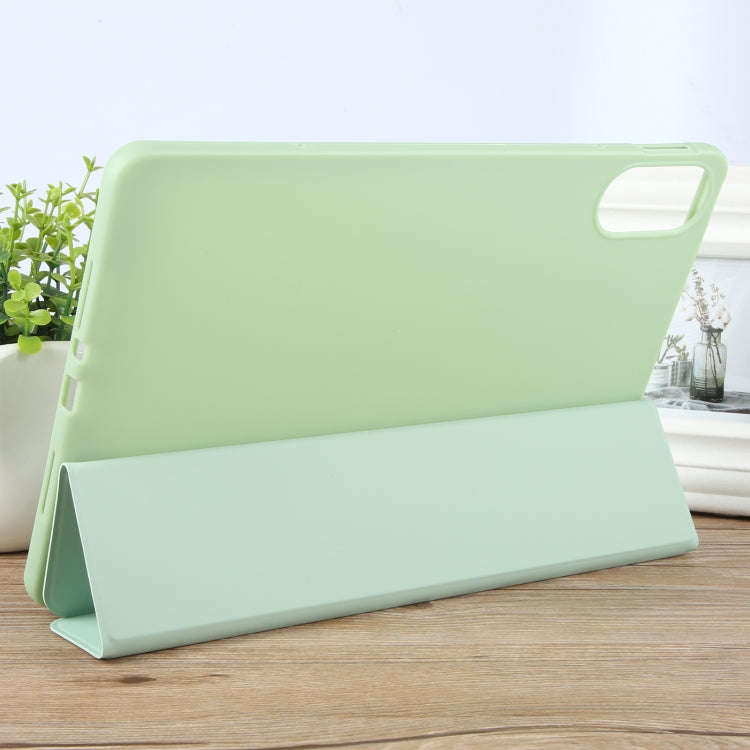 For Huawei Matepad Air 12 Tri-fold Silicone Leather Tablet Case(Green)