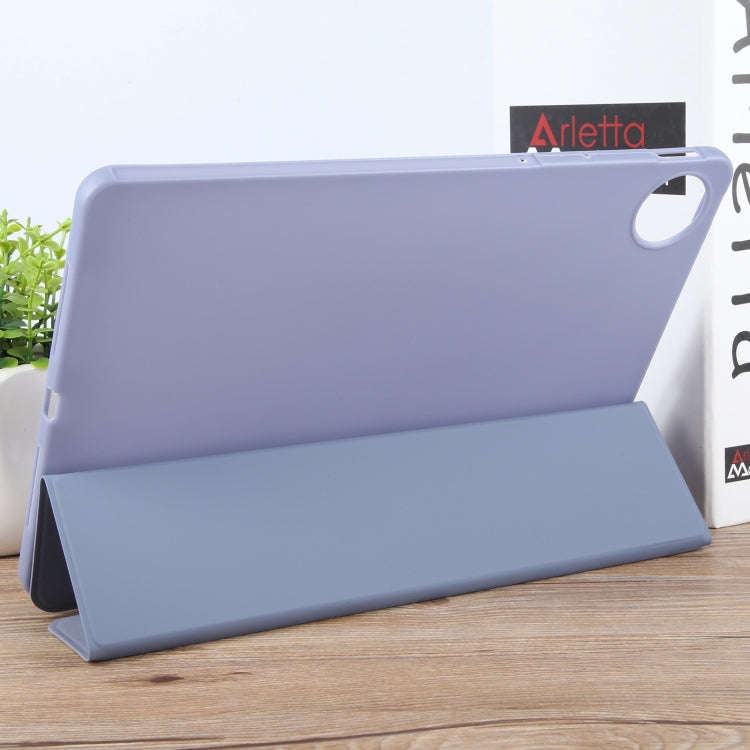 For Huawei MatePad Pro 12.2 Tri-fold Silicone Leather Tablet Case(Lavender)