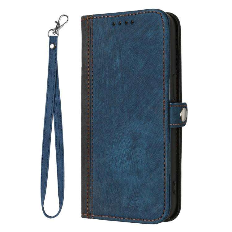 For ZTE Blade A35e 4G Side Buckle Double Fold Hand Strap Leather Phone Case(Royal)