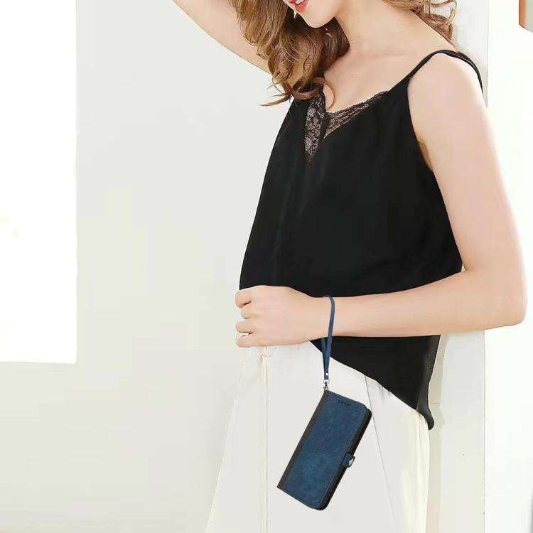 For ZTE Blade A35e 4G Side Buckle Double Fold Hand Strap Leather Phone Case(Royal)
