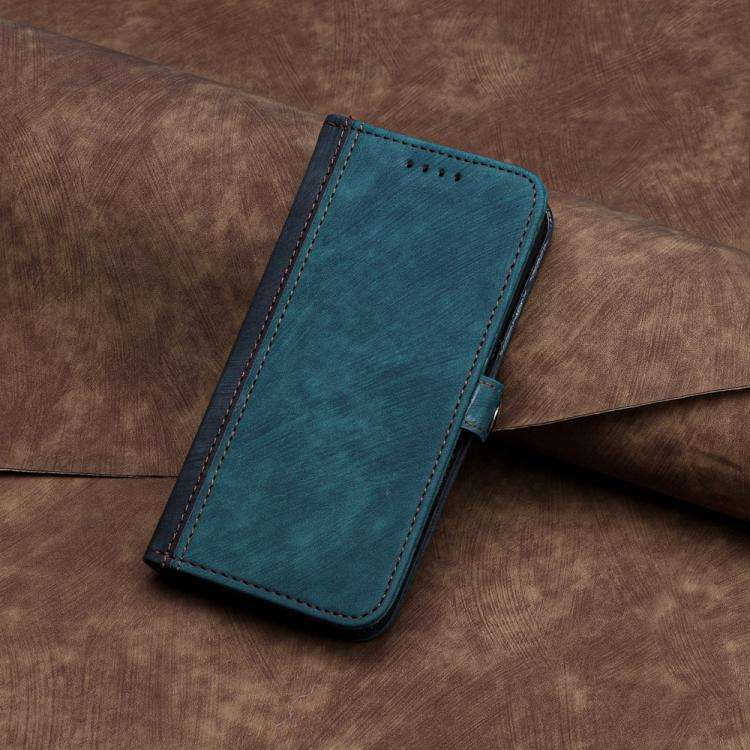 For ZTE Blade A35e 4G Side Buckle Double Fold Hand Strap Leather Phone Case(Dark Green)