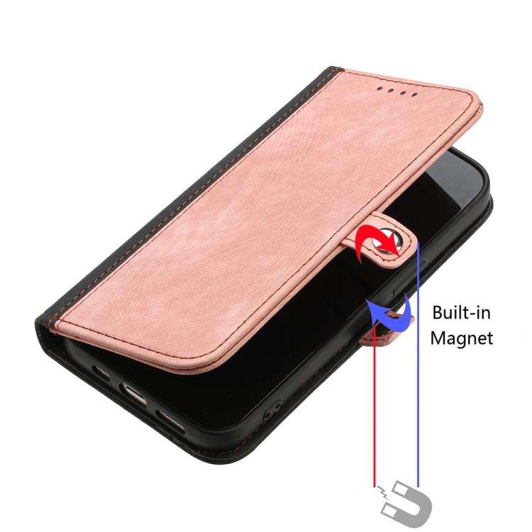 For ZTE Blade A35e 4G Side Buckle Double Fold Hand Strap Leather Phone Case(Pink)