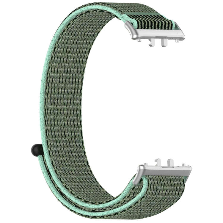 For Samsung Galaxy Fit 3 Nylon Loop Hook and Loop Fastener Watch Band(Blue Sea)