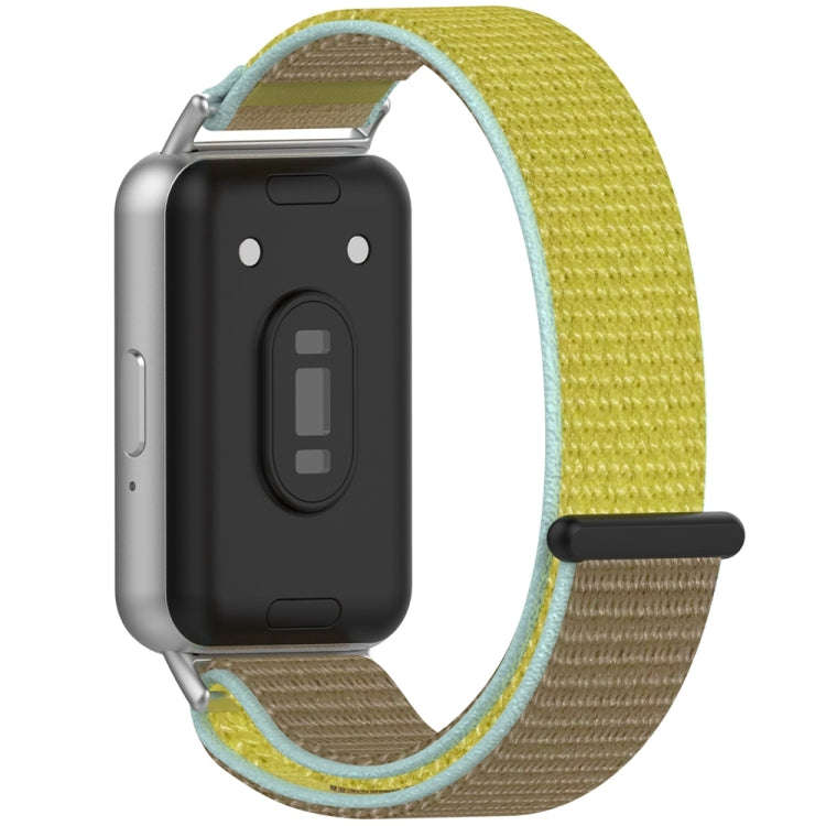 For Samsung Galaxy Fit 3 Nylon Loop Hook and Loop Fastener Watch Band(Camel)
