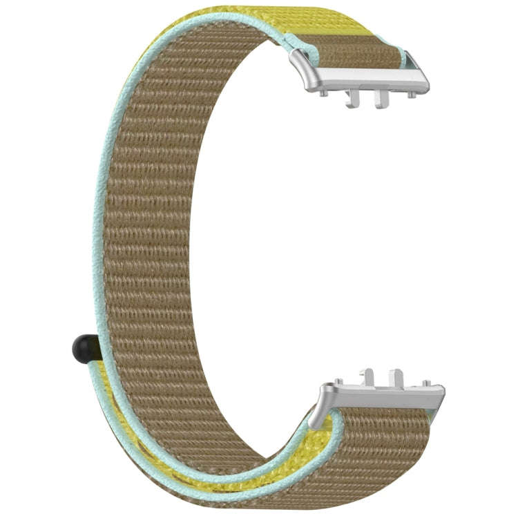 For Samsung Galaxy Fit 3 Nylon Loop Hook and Loop Fastener Watch Band(Camel)