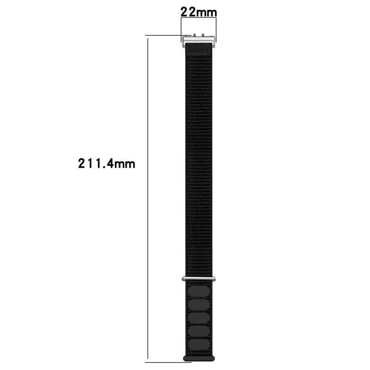 For Samsung Galaxy Fit 3 Nylon Loop Hook and Loop Fastener Watch Band(Black)