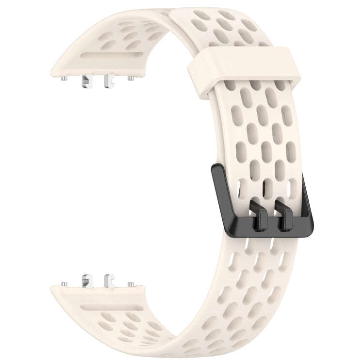 For Samsung Galaxy Fit 3 Hole Style Dual Buckle Silicone Watch Band(Starlight)
