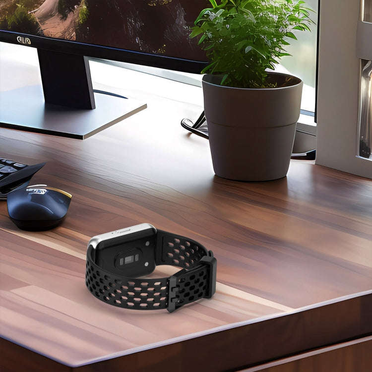 For Samsung Galaxy Fit 3 Hole Style Dual Buckle Silicone Watch Band(Starlight)