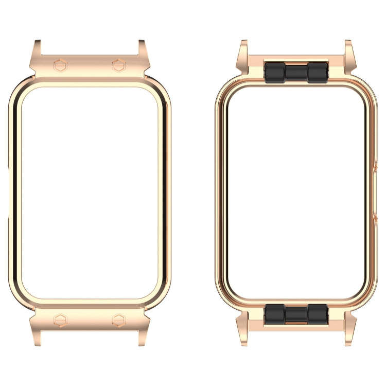 For Samsung Galaxy Fit 3 18mm Metal Frame Watch Protective Case(Rose Gold)