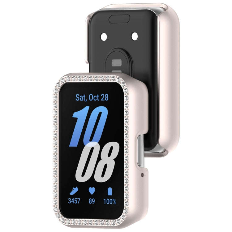 For Samsung Galaxy Fit 3 Diamond Half Pack Hollow PC Watch Protective Case(Starlight)