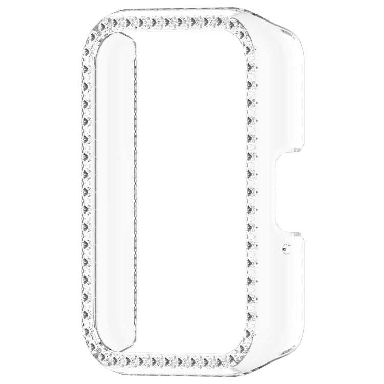 For Samsung Galaxy Fit 3 Diamond Half Pack Hollow PC Watch Protective Case((Transparent)