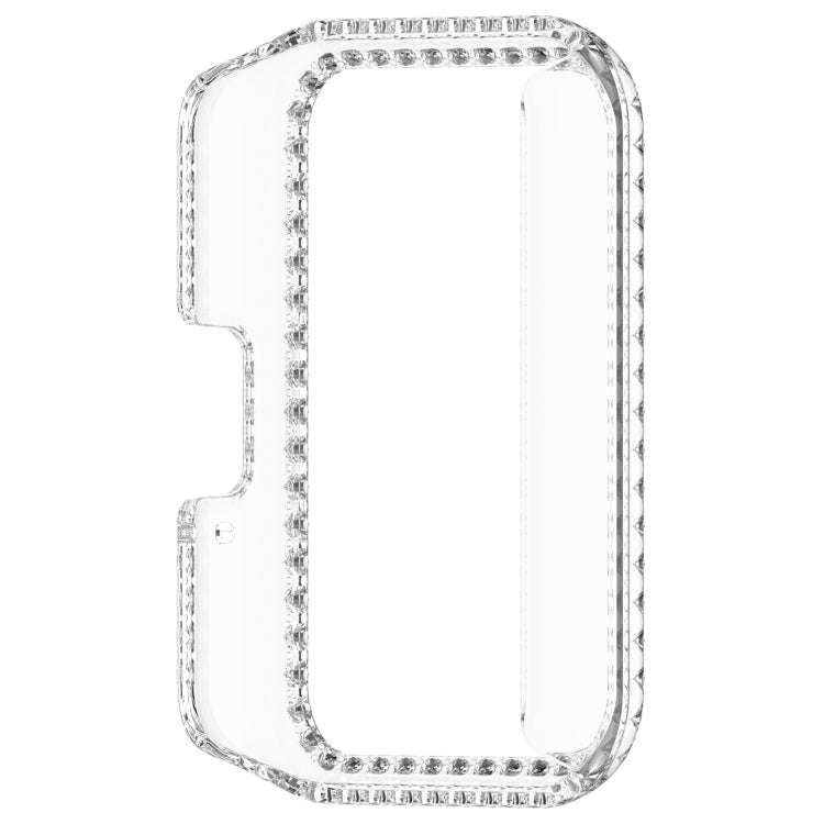 For Samsung Galaxy Fit 3 Diamond Half Pack Hollow PC Watch Protective Case((Transparent)