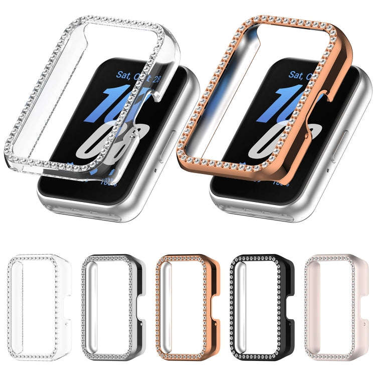 For Samsung Galaxy Fit 3 Diamond Half Pack Hollow PC Watch Protective Case(Starlight)