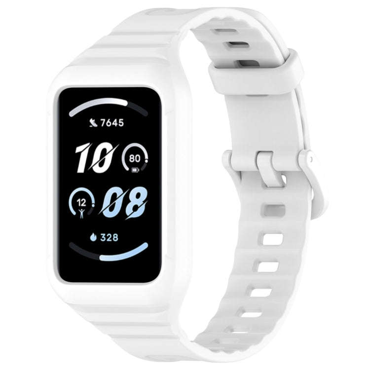 For Honor Band 10 / 9 Armor Integrated Silicone Watch Band(White)