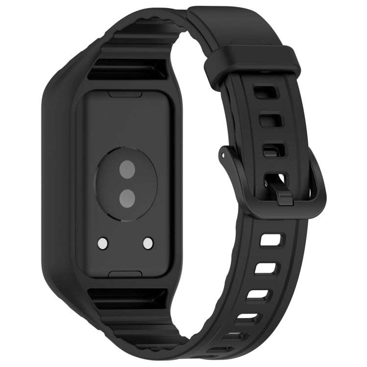 For Honor Band 10 / 9 Armor Integrated Silicone Watch Band(Black)