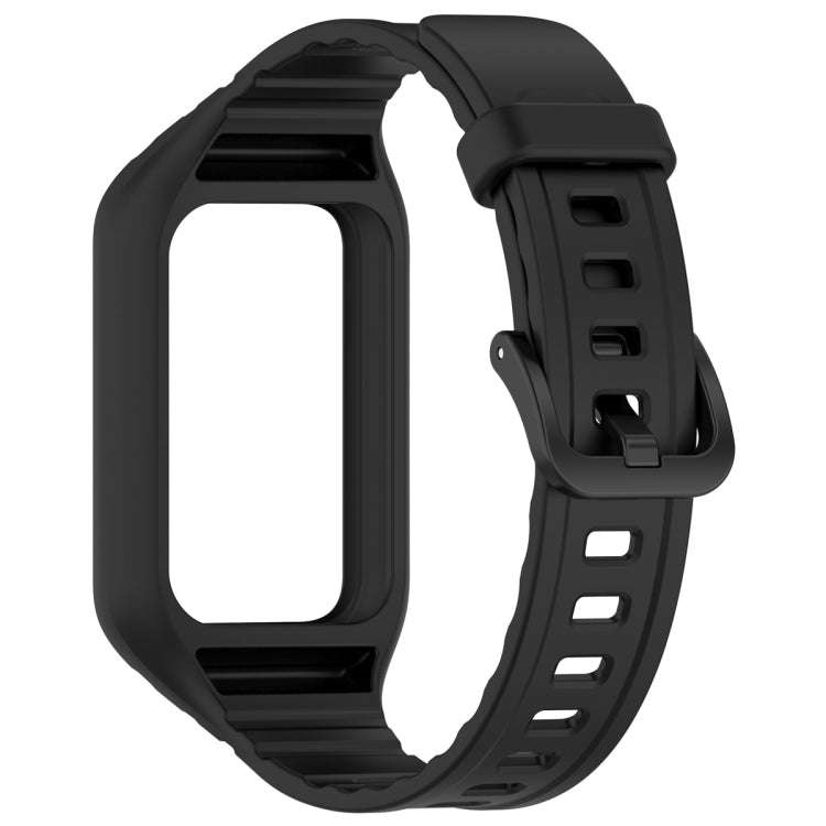 For Honor Band 10 / 9 Armor Integrated Silicone Watch Band(Black)