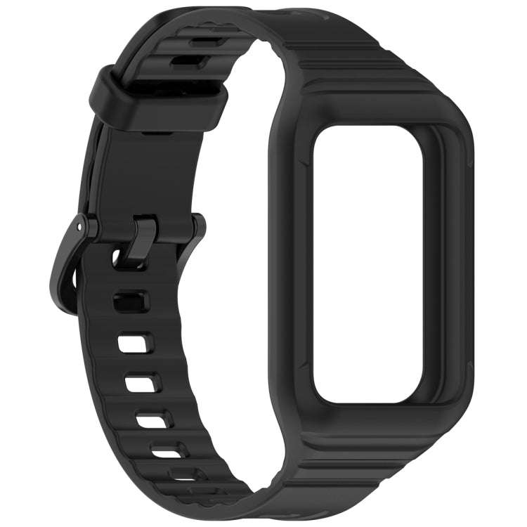 For Honor Band 10 / 9 Armor Integrated Silicone Watch Band(Black)