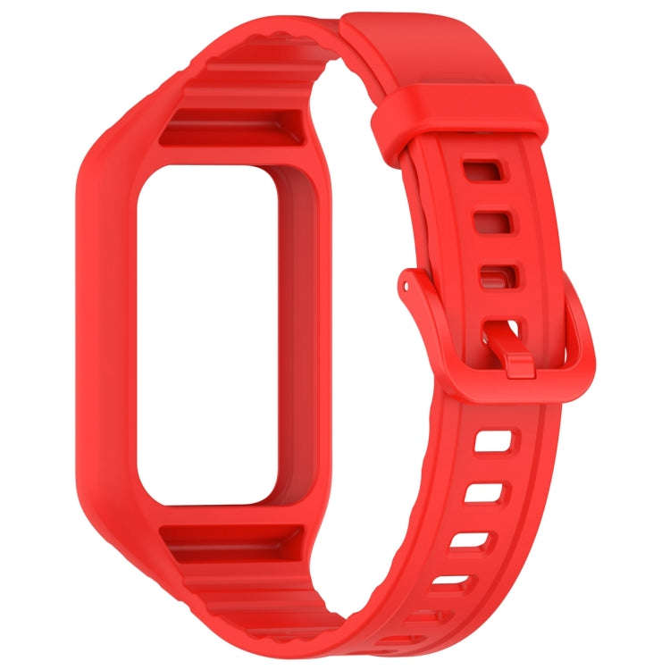 For Honor Band 10 / 9 Armor Integrated Silicone Watch Band(Red)