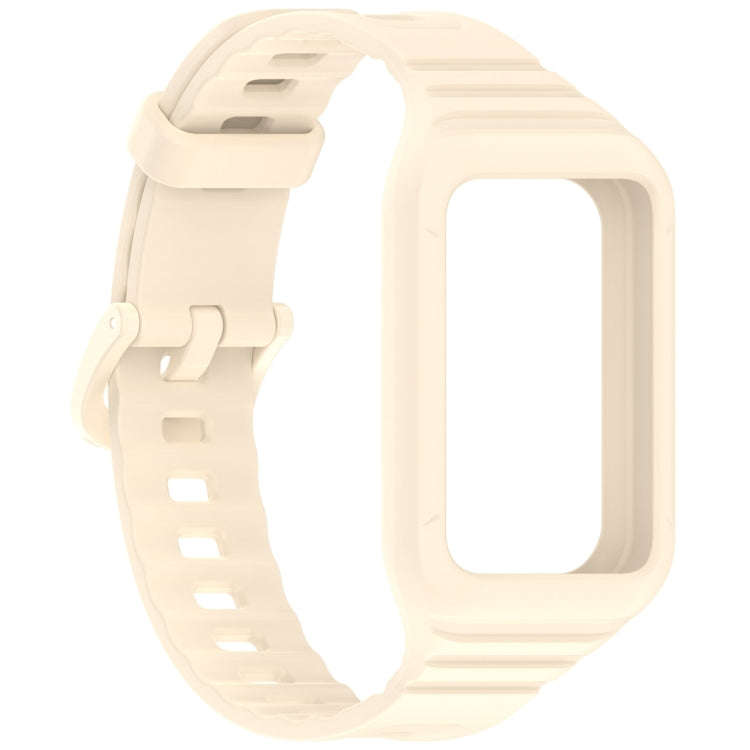 For Honor Band 10 / 9 Armor Integrated Silicone Watch Band(Creamy White)