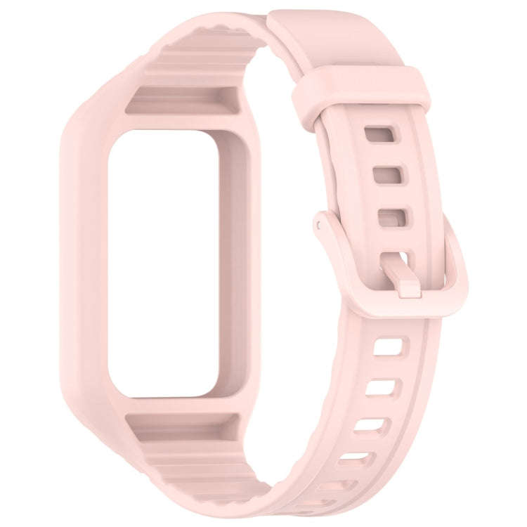 For Honor Band 10 / 9 Armor Integrated Silicone Watch Band(Light Pink)