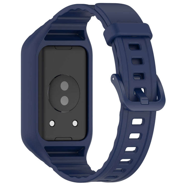 For Honor Band 10 / 9 Armor Integrated Silicone Watch Band(Midnight Blue)