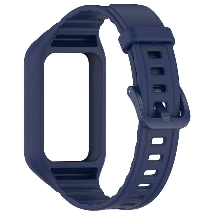 For Honor Band 10 / 9 Armor Integrated Silicone Watch Band(Midnight Blue)
