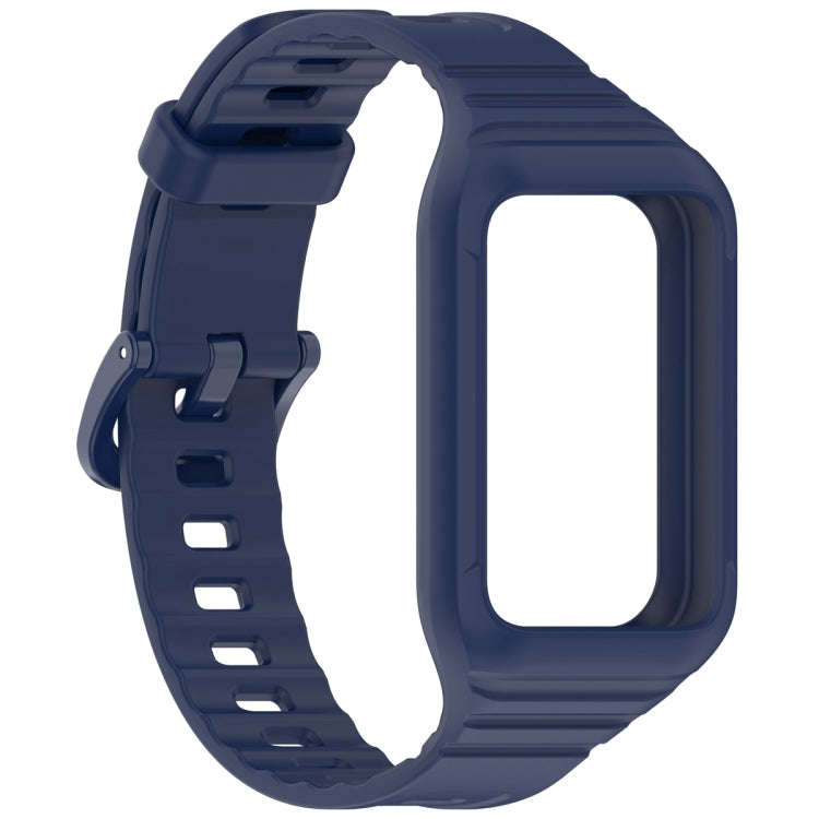 For Honor Band 10 / 9 Armor Integrated Silicone Watch Band(Midnight Blue)