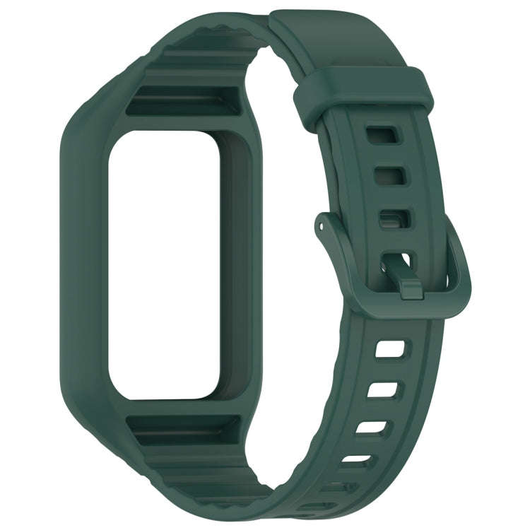 For Honor Band 10 / 9 Armor Integrated Silicone Watch Band(Dark Green)