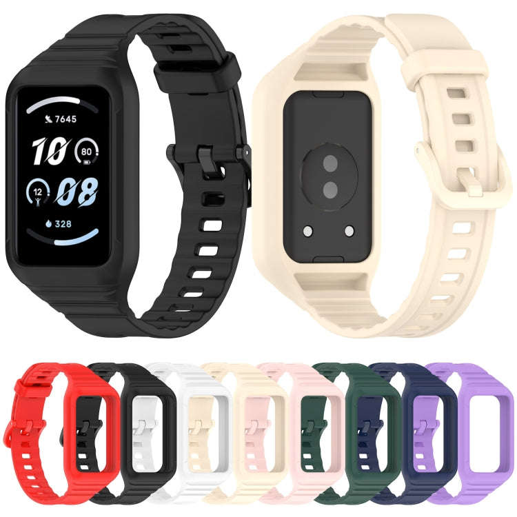 For Honor Band 10 / 9 Armor Integrated Silicone Watch Band(Purple)