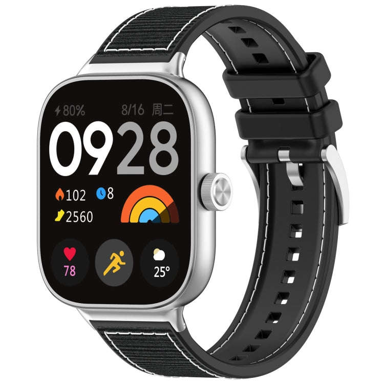 For Xiaomi Smart Band 9 Pro / 8 Pro Official Buckle Hybrid Nylon Braid Silicone Watch Band(Black)