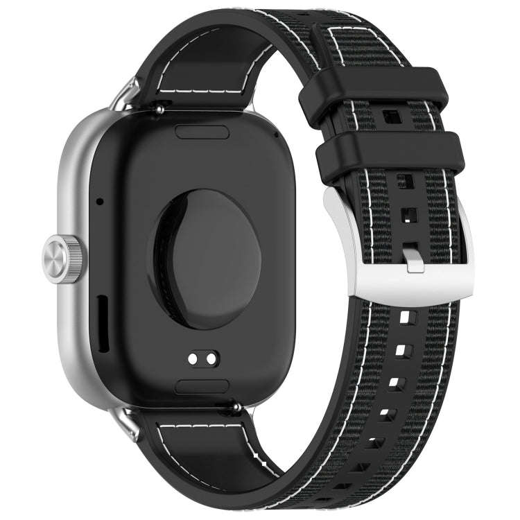 For Xiaomi Smart Band 9 Pro / 8 Pro Official Buckle Hybrid Nylon Braid Silicone Watch Band(Black)