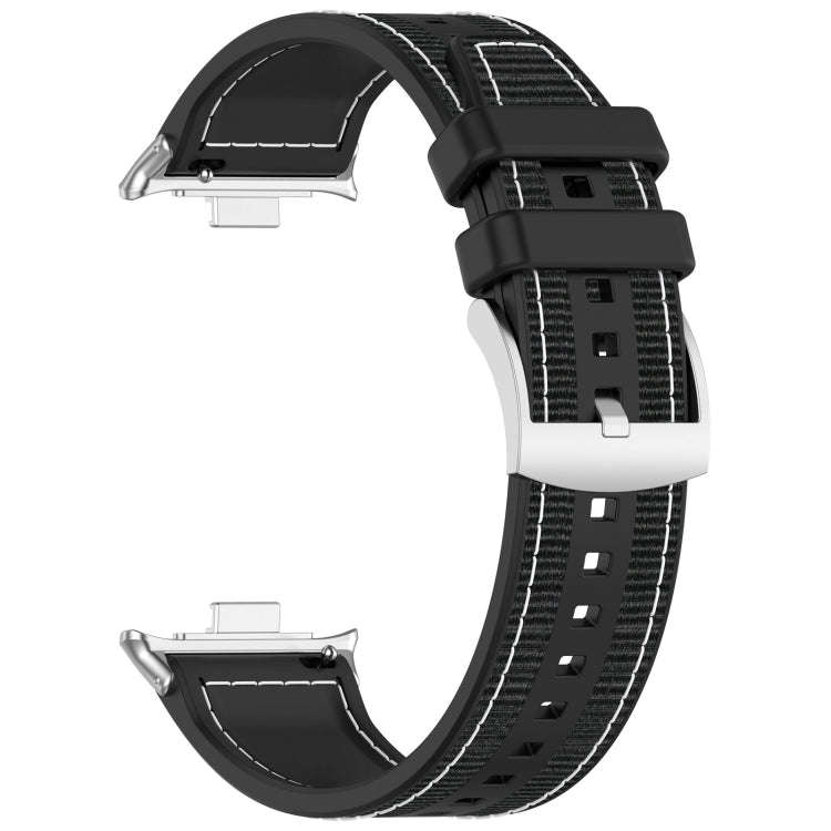 For Xiaomi Smart Band 9 Pro / 8 Pro Official Buckle Hybrid Nylon Braid Silicone Watch Band(Black)