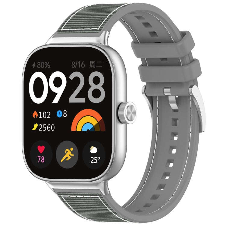 For Xiaomi Smart Band 9 Pro / 8 Pro Official Buckle Hybrid Nylon Braid Silicone Watch Band(Grey)