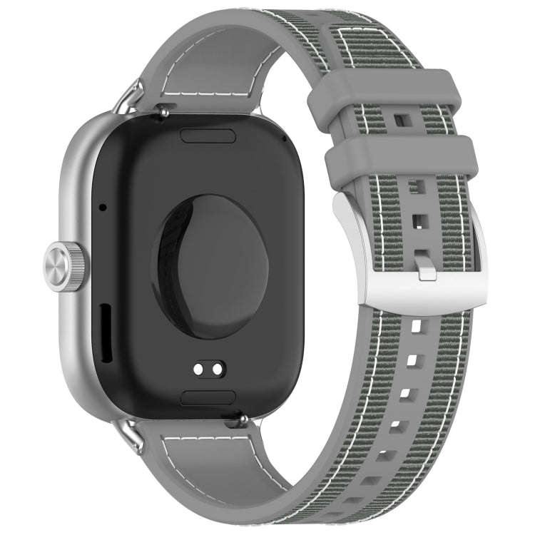 For Xiaomi Smart Band 9 Pro / 8 Pro Official Buckle Hybrid Nylon Braid Silicone Watch Band(Grey)