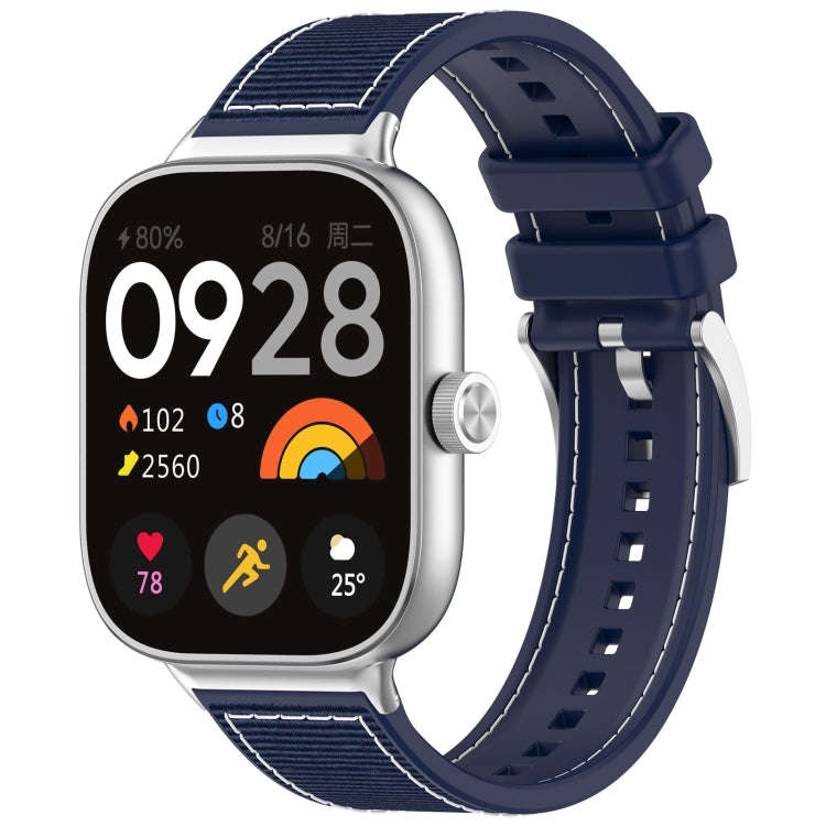 For Xiaomi Smart Band 9 Pro / 8 Pro Official Buckle Hybrid Nylon Braid Silicone Watch Band(Midnig...