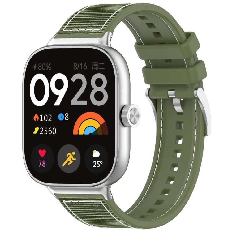 For Xiaomi Smart Band 9 Pro / 8 Pro Official Buckle Hybrid Nylon Braid Silicone Watch Band(Green)