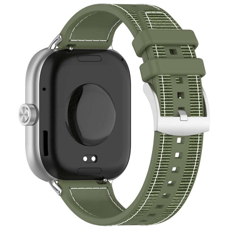 For Xiaomi Smart Band 9 Pro / 8 Pro Official Buckle Hybrid Nylon Braid Silicone Watch Band(Green)