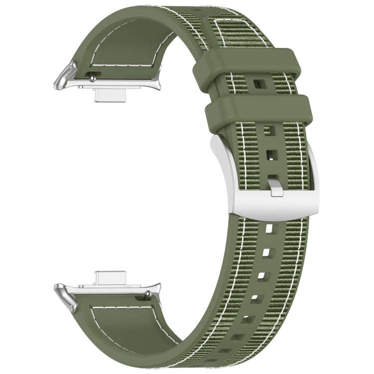 For Xiaomi Smart Band 9 Pro / 8 Pro Official Buckle Hybrid Nylon Braid Silicone Watch Band(Green)