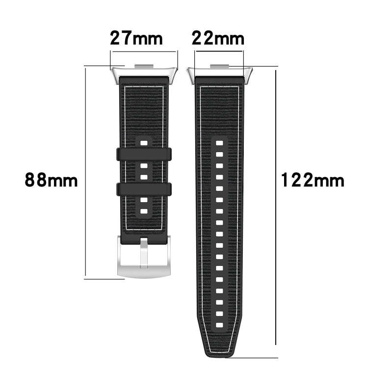 For Xiaomi Smart Band 9 Pro / 8 Pro Official Buckle Hybrid Nylon Braid Silicone Watch Band(Midnig...